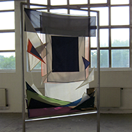 homage to the square / stainless steel, fabric / 250x150x15cm / 2010